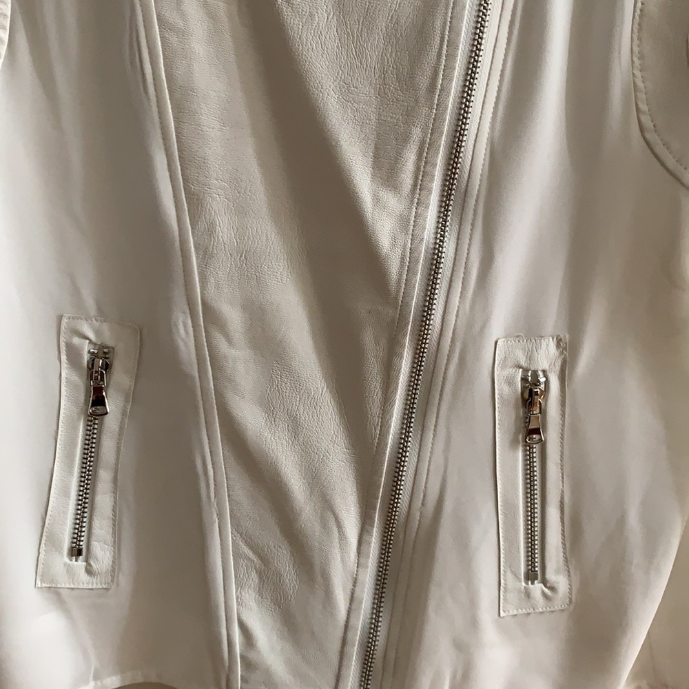 Faux leather and sheer biker jacket - Picture 5 of 8